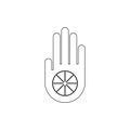 Religion symbol, Jainism outline icon. Element of religion symbol illustration. Signs and symbols icon can be used for web, logo,