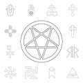 religion symbol, occultism outline icon. element of religion symbol illustration. signs and symbols icon can be used for web, logo Royalty Free Stock Photo