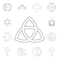religion symbol, paganism outline icon. element of religion symbol illustration. signs and symbols icon can be used for web, logo Royalty Free Stock Photo