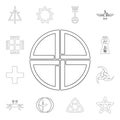 religion symbol, paganism outline icon. element of religion symbol illustration. signs and symbols icon can be used for web, logo Royalty Free Stock Photo