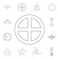 religion symbol, paganism outline icon. element of religion symbol illustration. signs and symbols icon can be used for web, logo Royalty Free Stock Photo