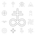 religion symbol, satanic church outline icon. element of religion symbol illustration. signs and symbols icon can be used for web Royalty Free Stock Photo