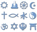 Religion Symbol Set 3D major world religions Royalty Free Stock Photo