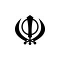 Religion symbol, Sikhism icon. Element of religion symbol illustration. Signs and symbols icon can be used for web, logo, mobile Royalty Free Stock Photo