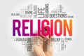 Religion word cloud collage, social concept background Royalty Free Stock Photo