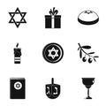Religionist treatment icons set, simple style