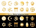 Religions Icons of the World, Black and White Backgrounds Royalty Free Stock Photo