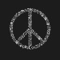 Religions Peace Symbol - White Royalty Free Stock Photo