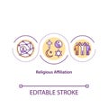 Religious affiliation concept icon