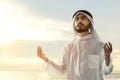 Religious arab muslim man pray