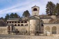 Religious architecture. View of ancient Cetinje Monastery. Montenegro, Cetinje city