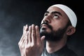 Religious asian muslim man pray