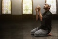 Religious asian muslim man pray