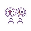 Religious assimilation RGB color icon Royalty Free Stock Photo