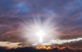 Religious background with Holy Cross glowing