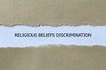 religious beliefs discrimination on white paper