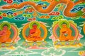 Religious Buddhist painting in the pagoda temple in Nepal Royalty Free Stock Photo