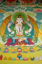 Religious Buddhist painting in the pagoda temple in Nepal Royalty Free Stock Photo