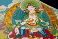 Religious Buddhist painting in the pagoda temple in Nepal Royalty Free Stock Photo