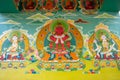 Religious Buddhist painting in the pagoda temple in Nepal Royalty Free Stock Photo