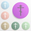 Religious cross badge color set. Simple glyph, flat vector of web icons for ui and ux, website or mobile application