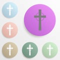 Religious cross badge color set. Simple glyph, flat vector of web icons for ui and ux, website or mobile application