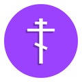 Religious cross badge icon. Simple glyph, flat vector of web icons for ui and ux, website or mobile application