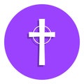 Religious cross badge icon. Simple glyph, flat vector of web icons for ui and ux, website or mobile application