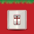 religious cross button. Vector illustration decorative design