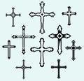 Religious cross design collection Royalty Free Stock Photo