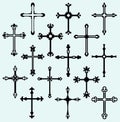 Religious cross design collection Royalty Free Stock Photo