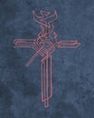 Religious Cross with different symbols