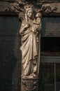 Religious decorative statue of Holy Lady and child in Bruges