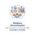 Religious discrimination concept icon