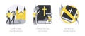 Religious doctrine abstract concept vector illustrations.