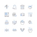 Religious faith line icons collection. Belief, Spirituality, Worship, Prayer, Devotion, Salvation, Redemption vector and