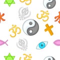 Religious faith pattern, cartoon style