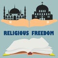 Religious freedom. Flat vector stock illustration