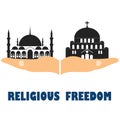 Religious freedom. Flat vector stock illustration