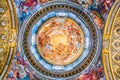 Religious fresco on the dome of Sant`Andrea delle Fratte basilica church by Pasquale Marini in Rome, Italy