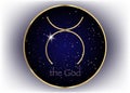 Religious gold sign. Wicca and Neopaganism. The God, universe background Royalty Free Stock Photo