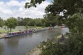 Religious group on a mission travel with their canalboats. Newbury Berkshire UK