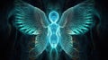 Religious heaven background biblical angel with wings. Concept of love, God light. AI generated. Royalty Free Stock Photo