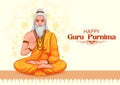 Religious holiday background for Happy Guru Purnima festival celebrated in India Royalty Free Stock Photo