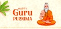 Religious holiday background for Happy Guru Purnima festival celebrated in India Royalty Free Stock Photo