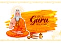 Religious holiday background for Happy Guru Purnima festival celebrated in India Royalty Free Stock Photo