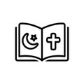 Black line icon for Religious, holy and pray Royalty Free Stock Photo
