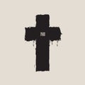 Religious illustration with abstract black cross, INRI Royalty Free Stock Photo