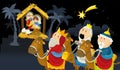 Religious illustration three kings - and holy family - tradition Royalty Free Stock Photo