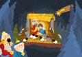 Religious illustration three kings - and holy family Royalty Free Stock Photo